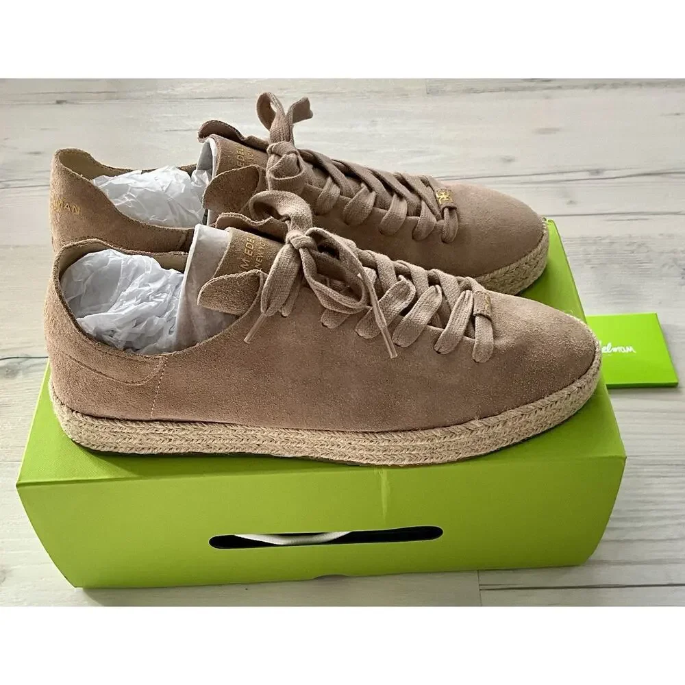 Sam Edelman Women's Poppy Jute Taupe Suede Sneaker Size 10 NIB